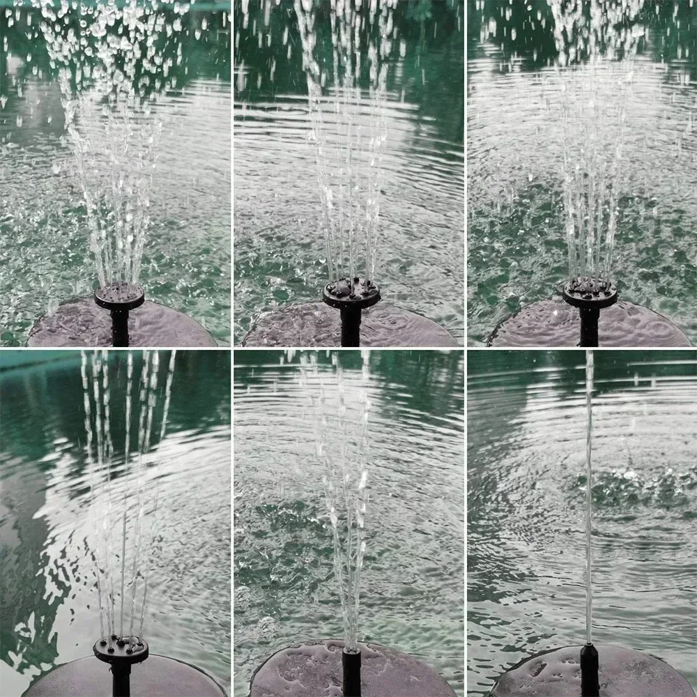 Description Picture 6 of item13cm, 16cm, 18cm Solar Fountain Pumps - Perfect for Garden Bird Baths, Outdoor Ponds, Small Pools. 8-Nozzle Floating Design