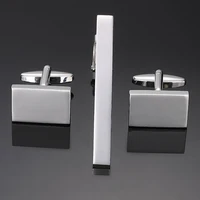 Classic men's French shirt cufflinks tie clips sets Laser metal drawing cuffs button clips business suit accessories wholesale 6