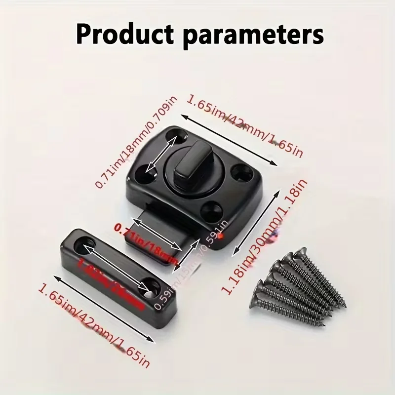 Premium Heavy-Duty Rotating Metal Door Lock - Anti-Theft Security Bolt with Mounting Bracket