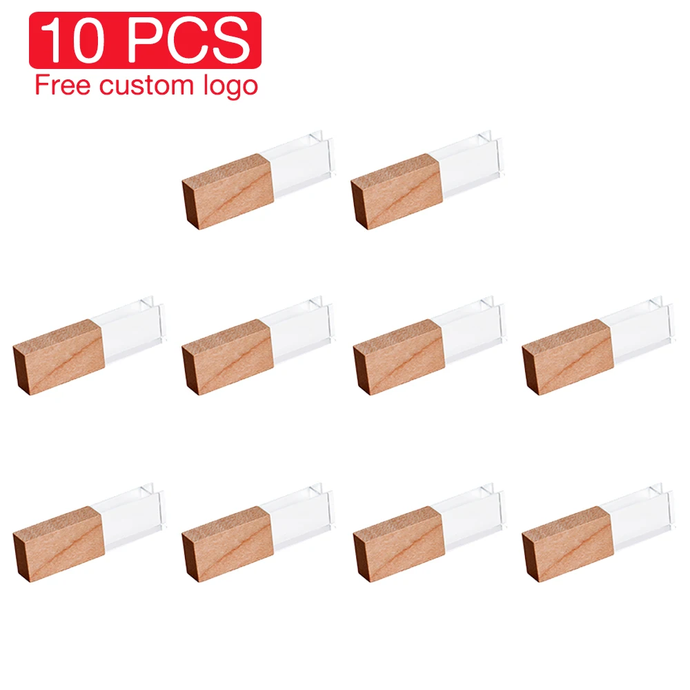 mobile pen drive JASTER 10pcs Maple Crystal U Disk Free Customized Logo Memory Stick Wooden Pen Drive USB 16GB 32GB 64GB 128GB Wedding Gift 128 gb pen drive