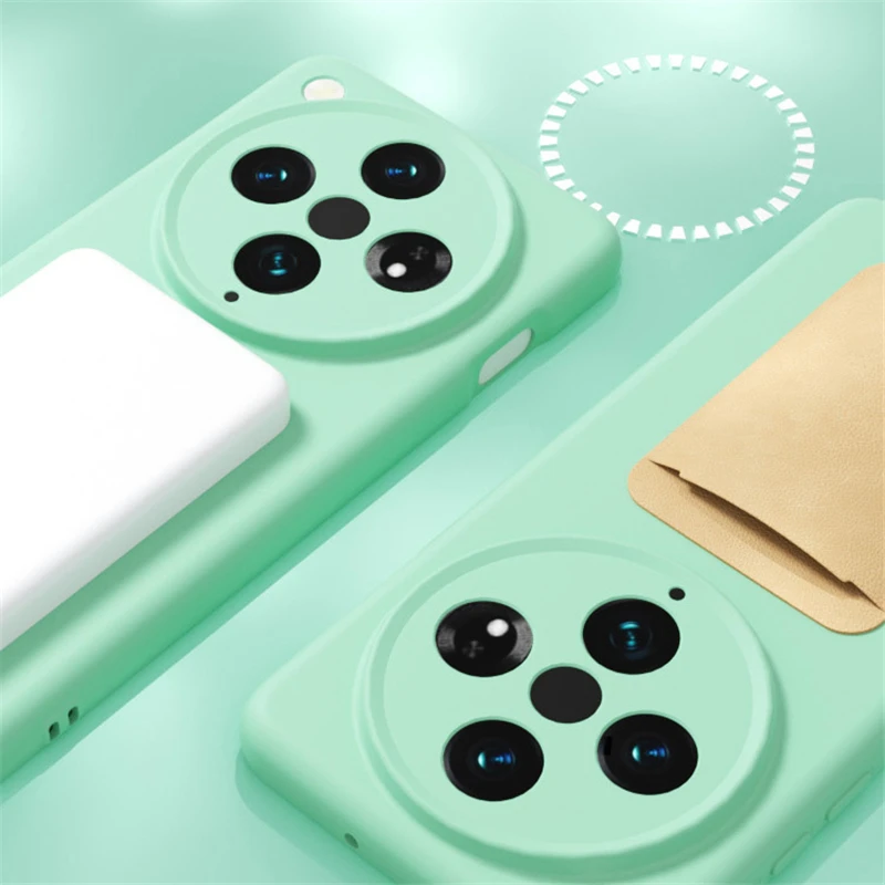 Wireless Charging Soft Liquid Silicone Magnetic Slim Phone Case - Protective Cover
