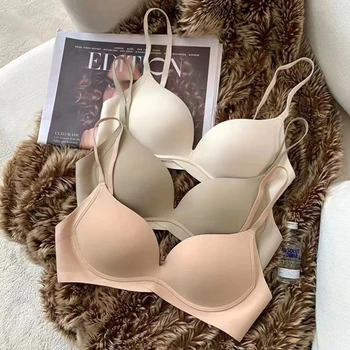 No Trace Women's Bra, Small Chest, Push Up, Push Up, No Steel Ring, Comfortable Sports Shockproof Women's Underwear 1