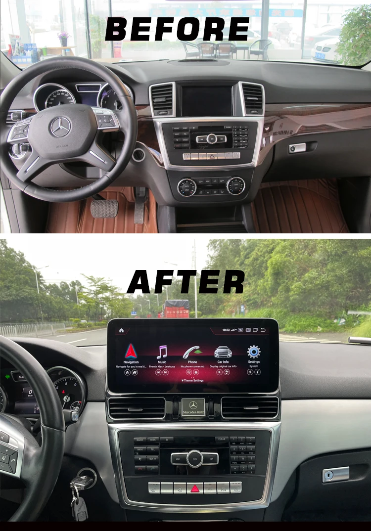 Upgrade Android 13 Screen 12.3 Inch 64G/128G Car Radio For Mercedes Benz GL ML W166 X166 GL350 GL63 Carplay Gps Navigation