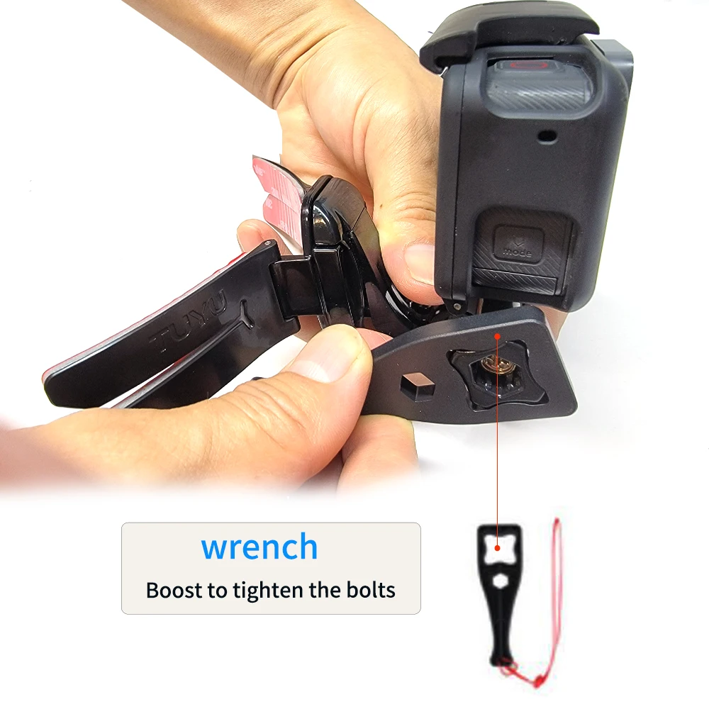 TUYU-Motocicleta Capacete Frente Chin Mount Strap, Suporte