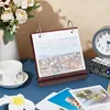 1Set Desktop Photo Album Wood Tabletop Flip Calendar Style Photo Frame Stand Up Scrapbook Album Photo Frame 24 Photo Display 4