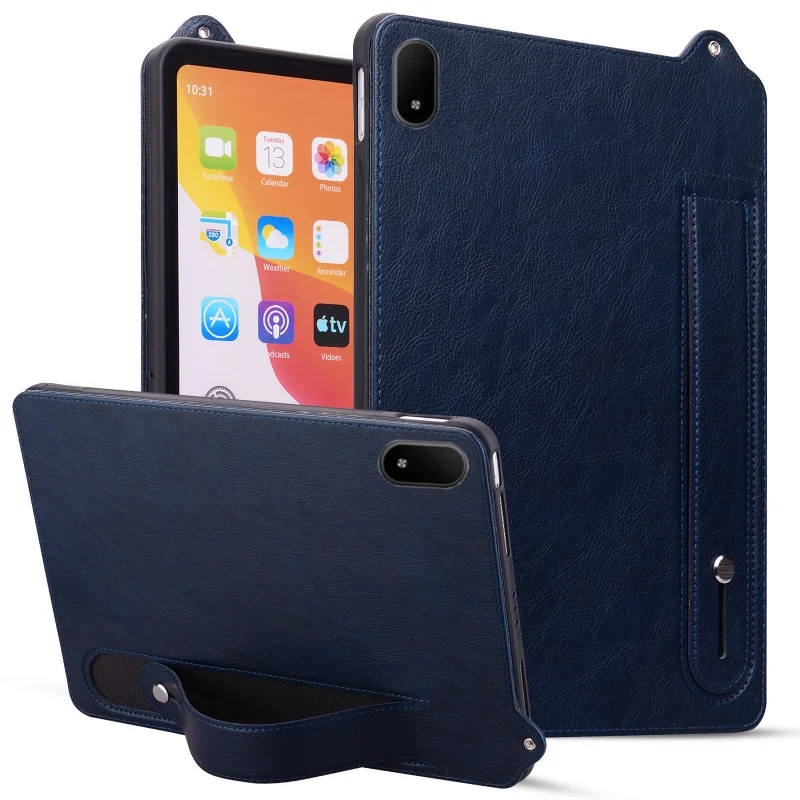 Premium PU Leather Stand Case with Hand Strap