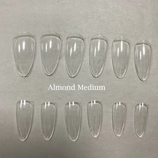 XXL Clear Square Full Cover Press On False Nail Tips Extra Long Nails Straight Shape False Tips UV Gel Manicure Tool Fake Finger Almond Medium 240pcs