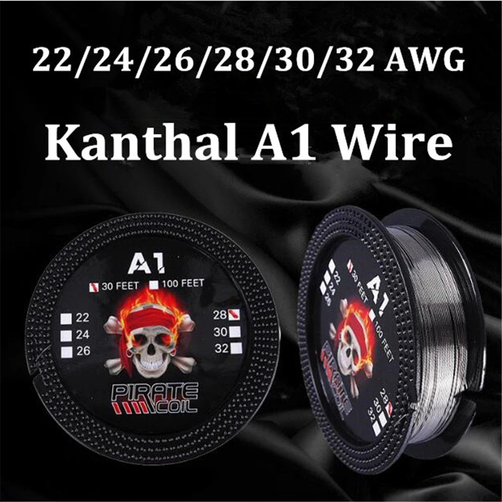 1 Roll Kanthal A1 Wire Coil 22/24/26/28/30/32ga Gauge AWG 30feet Resistance Wire DIY Heating Resistance resistance wire