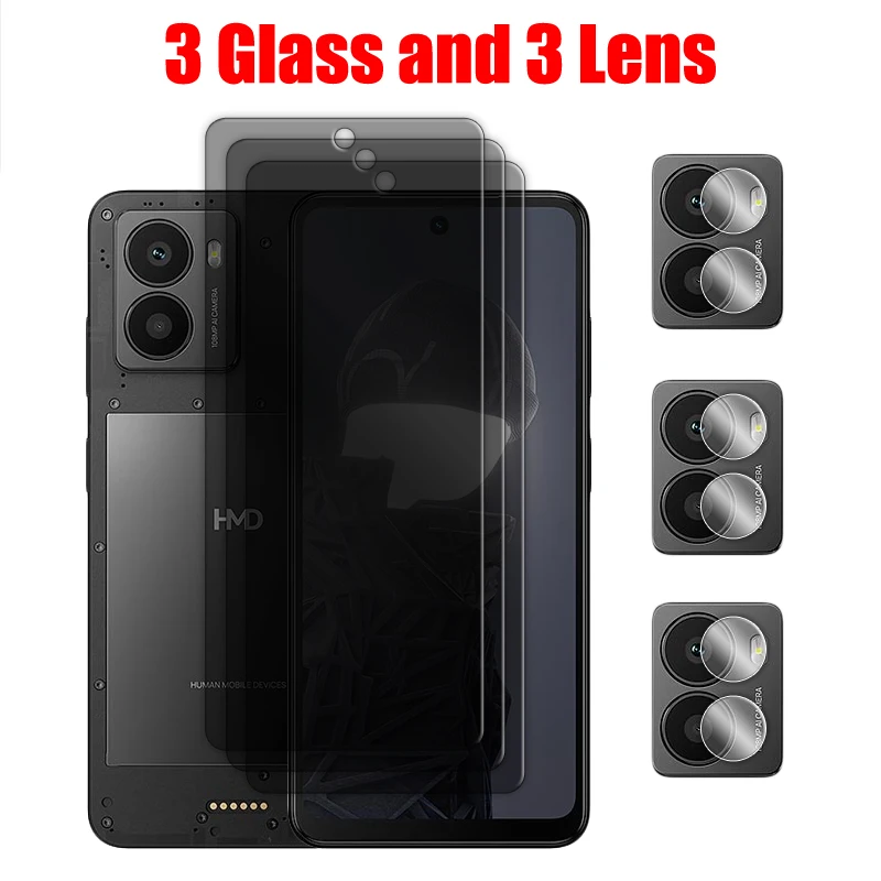 Privacy 9H Tempered Glass Screen Protector with Lens Film