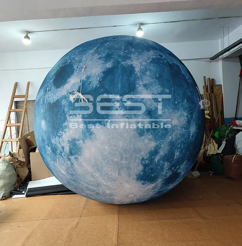 

wholesale 10ft custom Promotion Spectacular giant inflatable ground moon globe inflatable sphere nine planets Saturn for sale