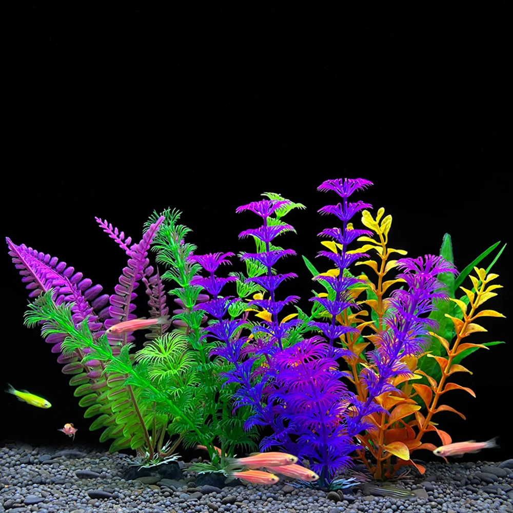 Artificial Aquarium Plants 1PC Plastic Simulated Aquatic Plants For Fish Tank Landscaping Decoration