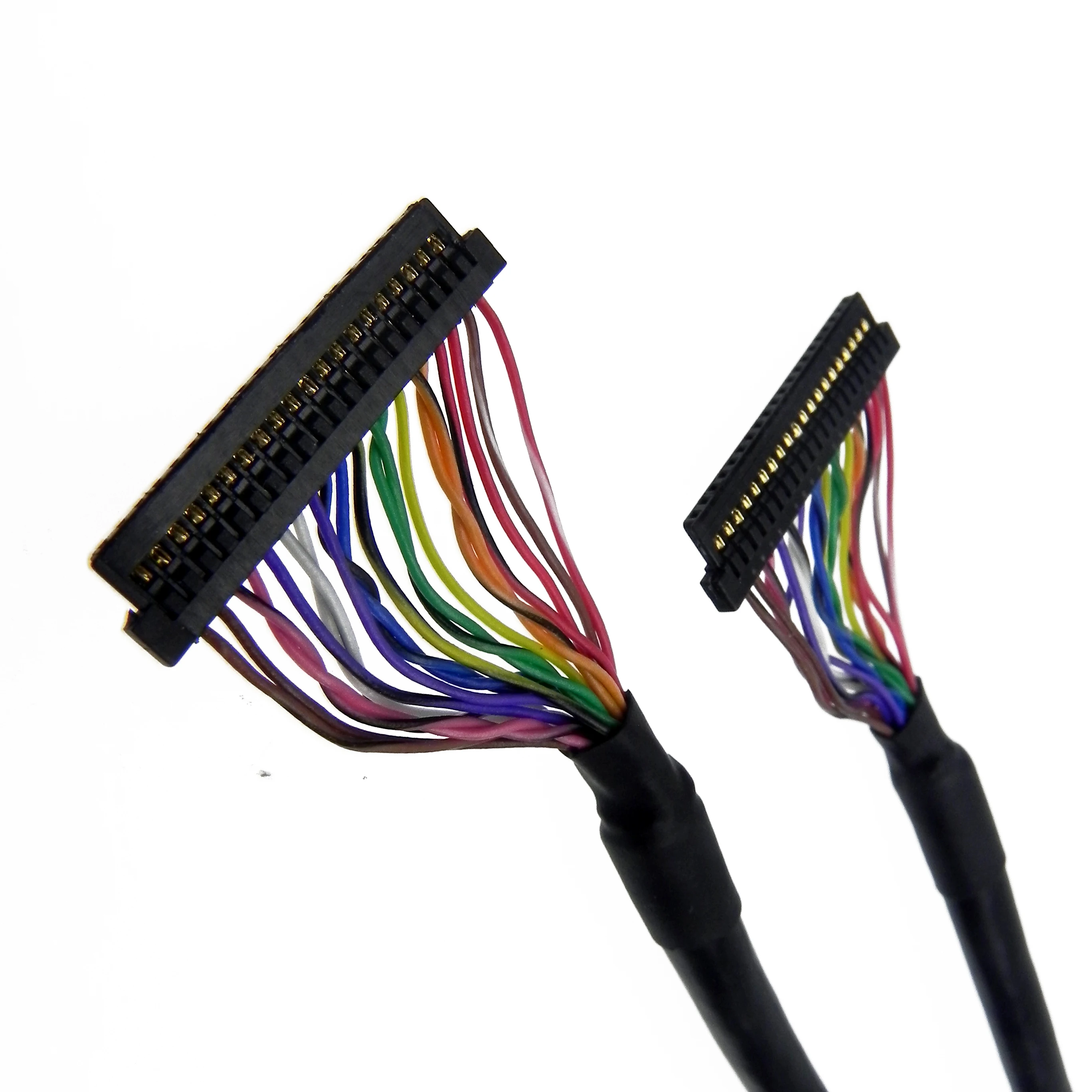 JAE 20핀 커넥터 양쪽 끝이 차폐된 LVDS LCD 케이블 150mm 노트북용