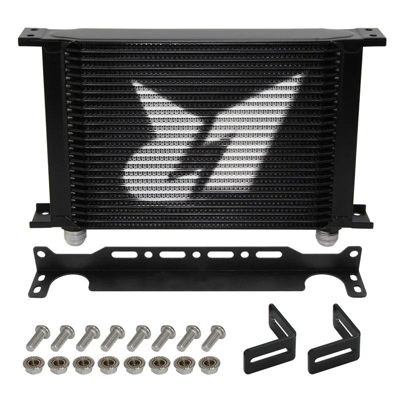 

Aluminum Universal AN10 25 Row Engine Transmission 248mm Black/Silver Oil Cooler W/Mounting Bracket Kit