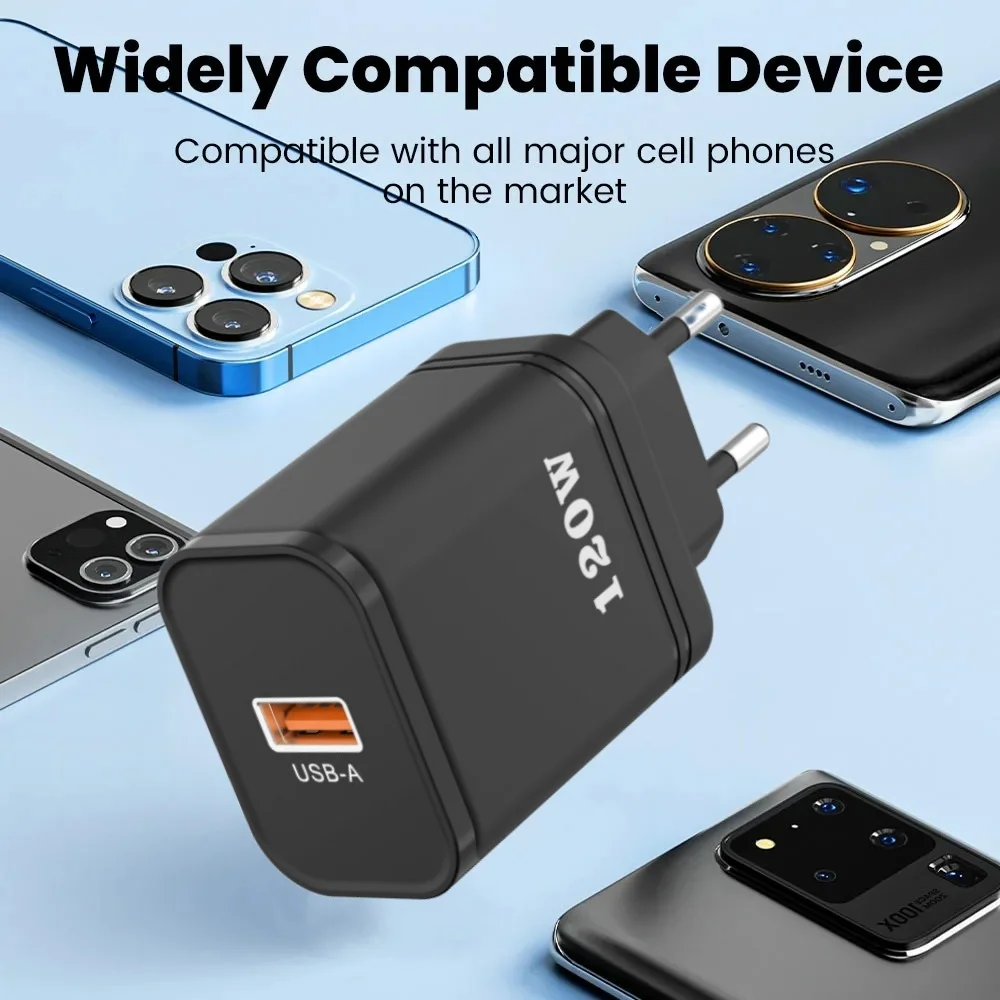 120W USB Charger Quick Charge 3.0 USB Fast Charging Charger For Universal USB Charging EU/US/UK Plug Wall Travel Power Charger