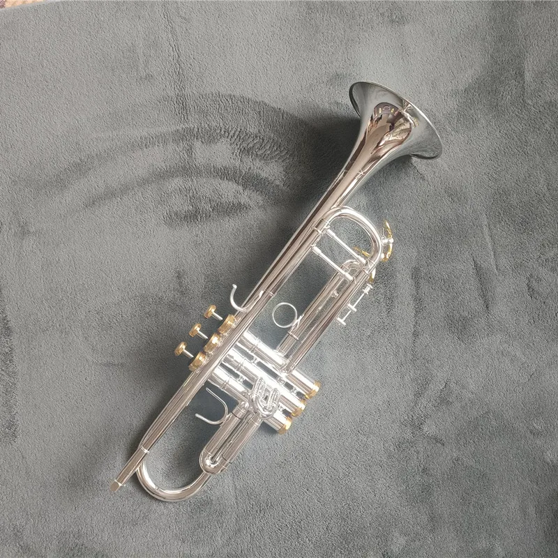 Top USA Stradivarius LT197S77 Silver Trumpet Pipe Flat Instrument Brass Strudents