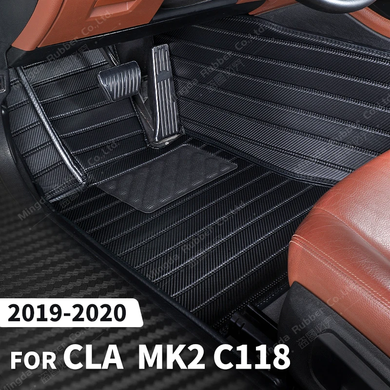 

Коврики из углеродного волокна под заказ, коврики для Mercedes Benz CLA Class MK2 C118 2019 2020 футов, коврик, аксессуары для интерьера автомобиля