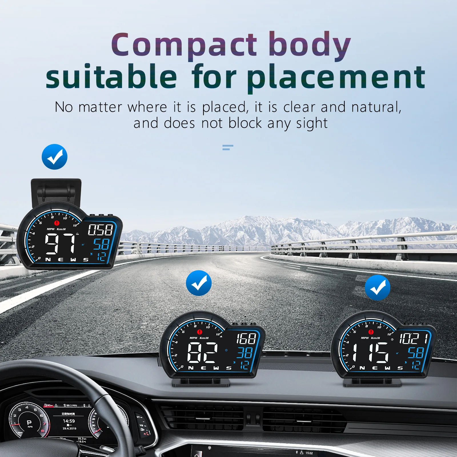 ڵ GPS OBD Ʈ ī G16 HUD   , ͺ ħ ӵ  ˶ , RPM ӵ 