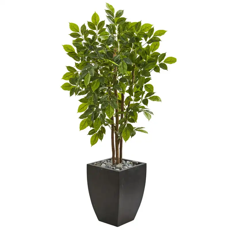 

River Birch Artificial Tree in Black Planter