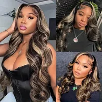 Perruque en cheveux humains 1b/27 Body Wave 13x613x4 HD Lace, avec mèches Ombré, cheveux humains vierges brésiliens, pré-épilée avec baby hair 4