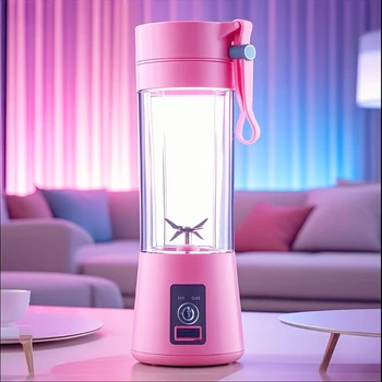 блендер ortable Blender Mini Juice Blender USB Rchargeable Juicer Cup with Six Blades in 3D Blender Home/Office/Outdoors1800AH 1