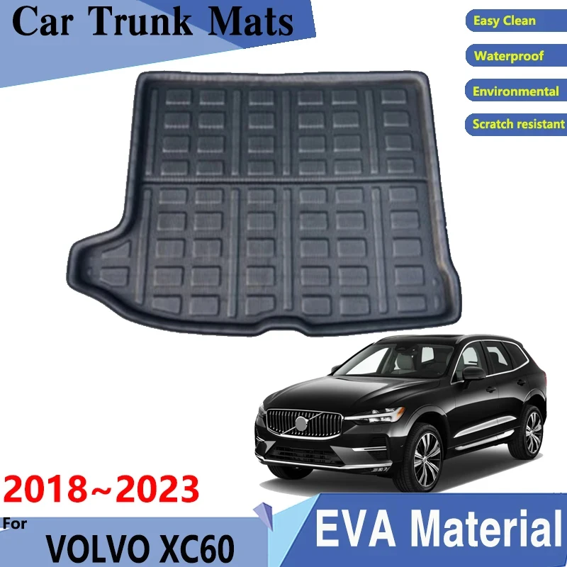 Car Trunk Mats 3D EVA Material for Volvo XC60 Accessories 2018~2023 2022 Car Rear Cargo Tray Trunk Mat Rear Pad Auto Accessories