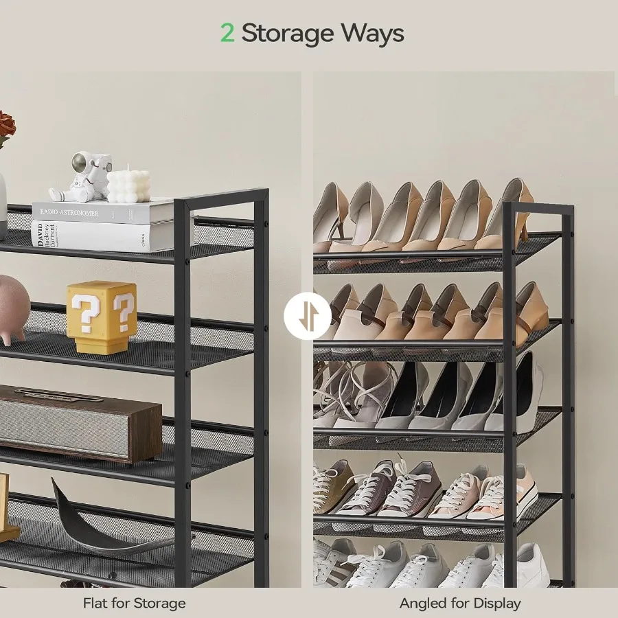 Shoe Rack Long Shoe Organizer Max Holds 75 Pairs 12 Tier Metal Shoe Storage Shelf 6Tier Stackable Shoes Organizer for Garage En