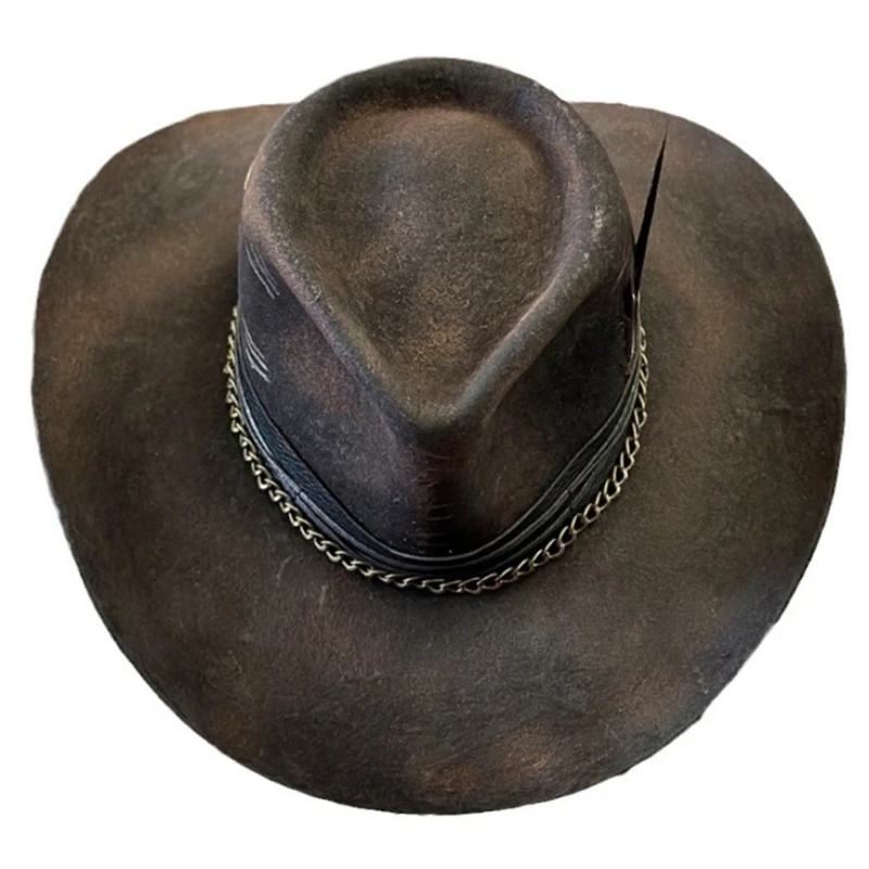 

Fashion Fedoras Hat for Male Women Party Wool Hat with Belt Roleplay Costume Cowboy Hat HippiesHat Stage Performances Dropship