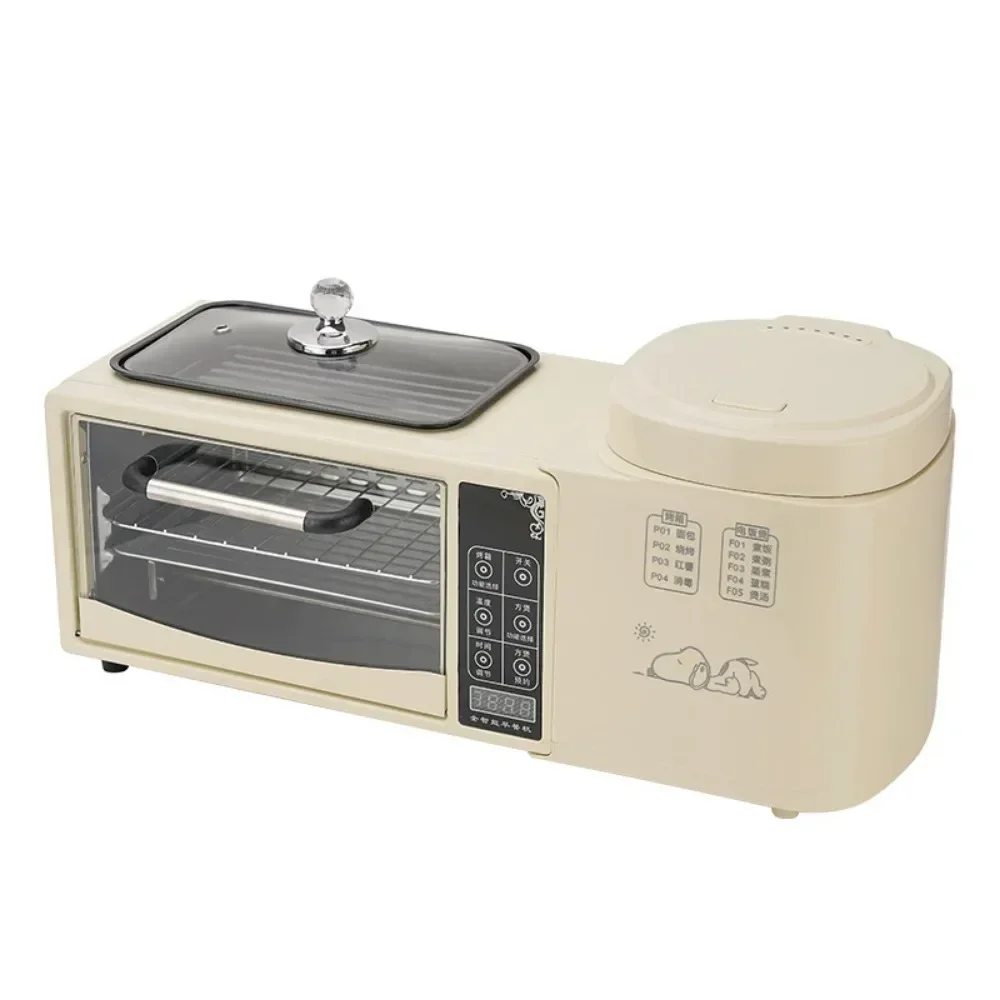 Multifunctional breakfast machine 4-in-1 frying grilling electric oven household electric rice cooker, toaster, sandwich machine 4