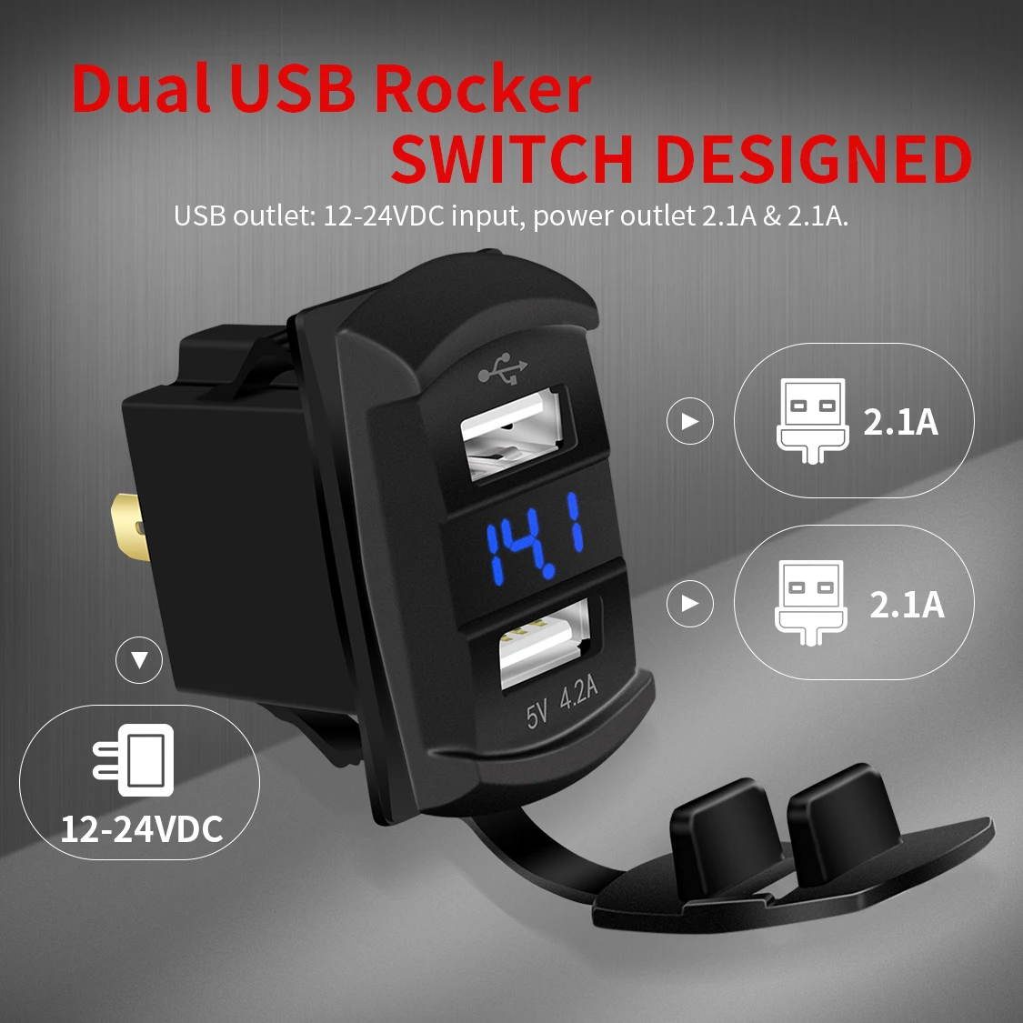 waterproof marinha painel interruptor dual usb carregador 04