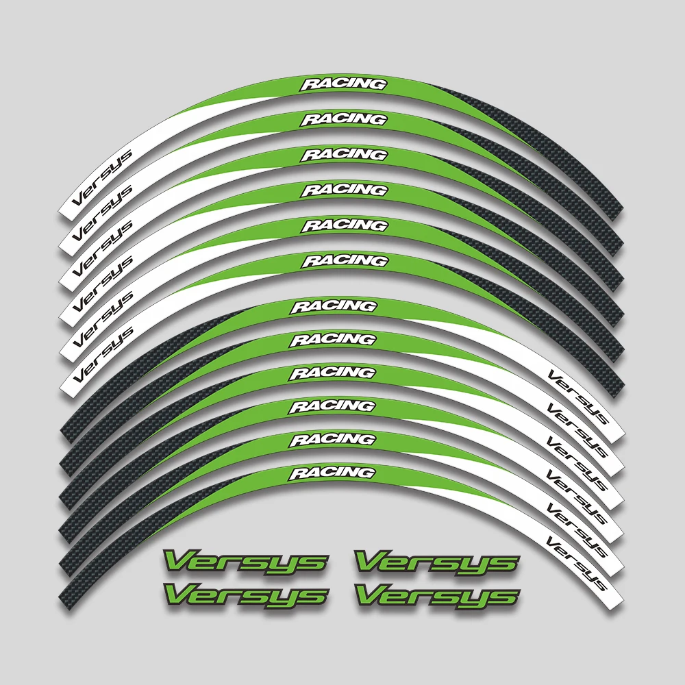 

For Kawasaki VERSYS650 versys 650 1000 Motorcycle Accessories Stickers Wheel Hub Reflective Stripe Rim Decals Sticker Tape Set