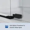 Frameless Sliding Shower Door Glass Door with Clear Tempered Glass Explosion Proof Film Stainless Steel Hardware Matte Black 4
