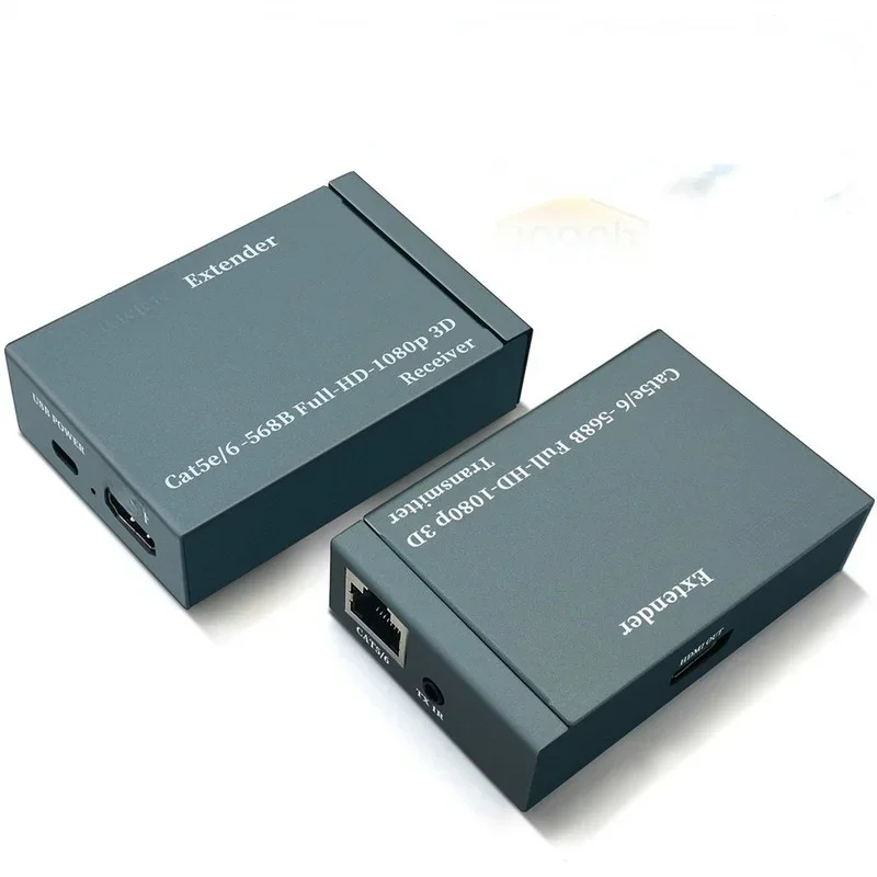 IR 기능이 있는 이더넷 케이블, HDMI 호환 익스텐더 리피터, Cat6 Cat7, RJ45 송신기, TX, RX 익스텐더 루프, 1080P, 60m