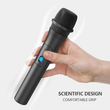Kit Sistema Microfono Wireless con Ricevitore USB, Microfono Karaoke Portatile per Feste in Casa, Altoparlante Smart TV, Microfono per Canto