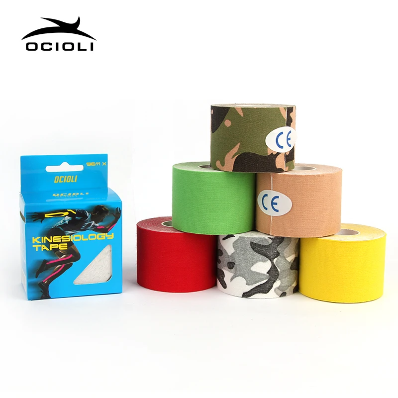 Kinesiology Tape 5M Lenght Elastic Kinesiology Tape Gym sports Knee Muscle Protector Fitness Bandage Athletic Recovery Elastic Tape Muscle