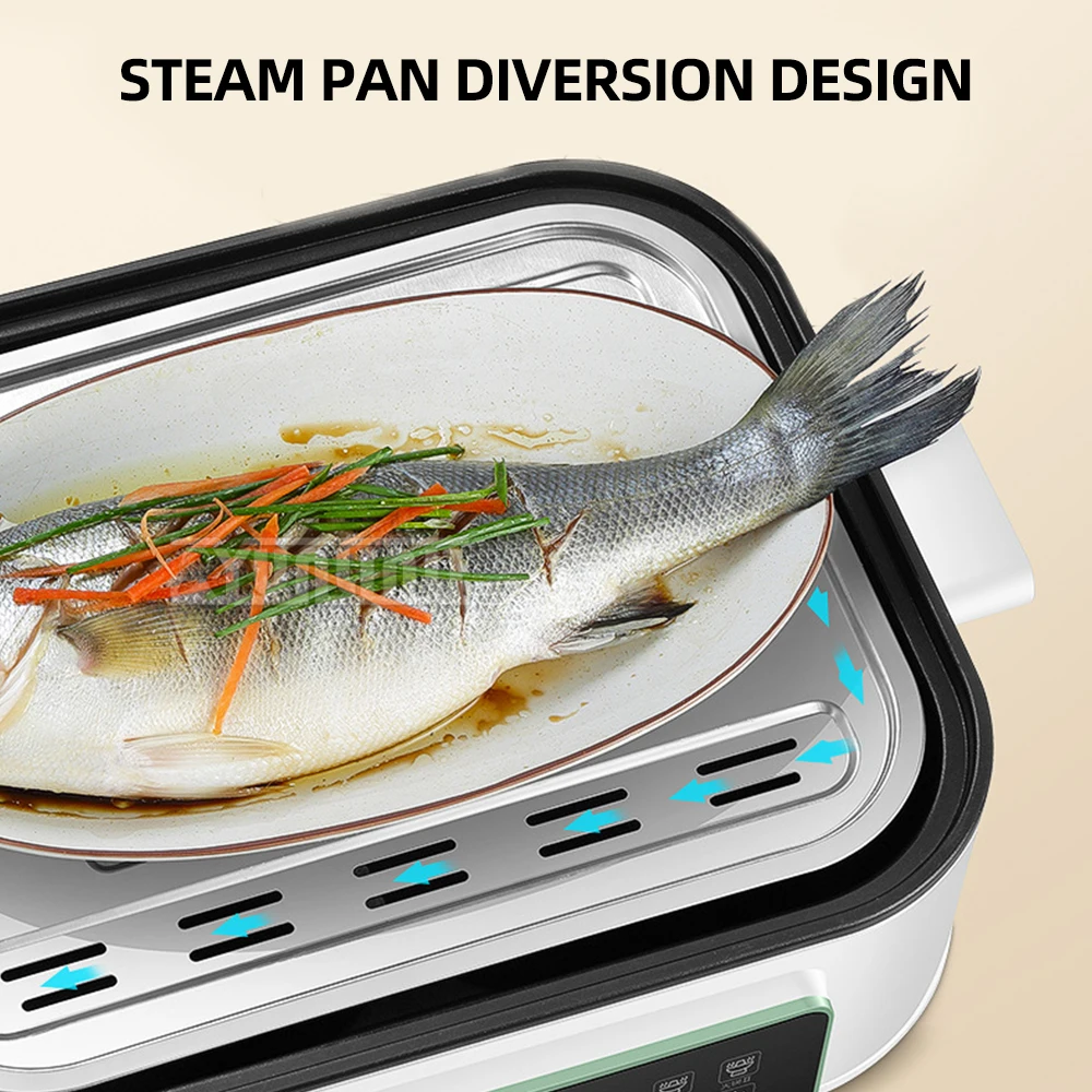 Household Multifunctional Electric Boiling Pot with 2 Flavors 2-layer Electric Food Steamer 3