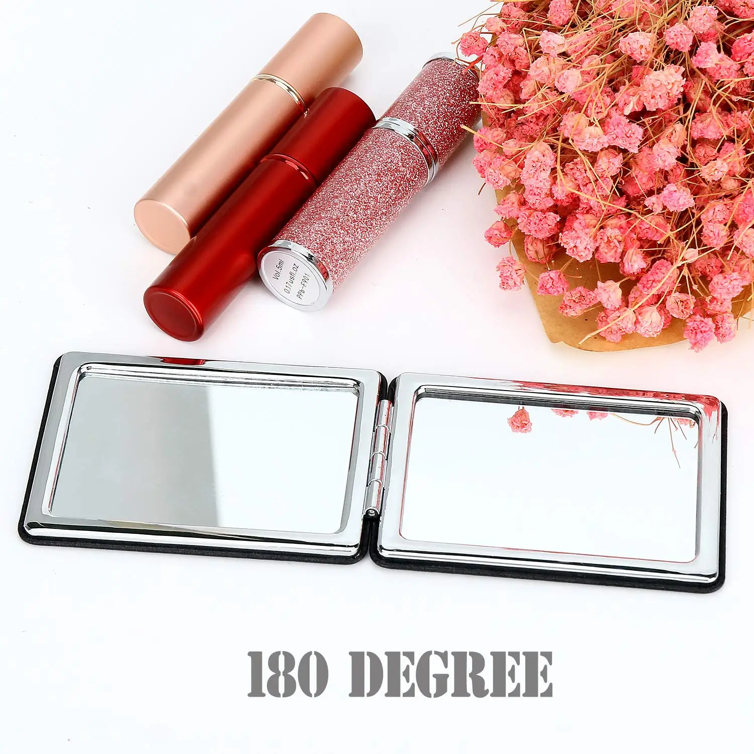 Compact Mirror for Men,Black Travel Makeup Mirrors for Handbag and