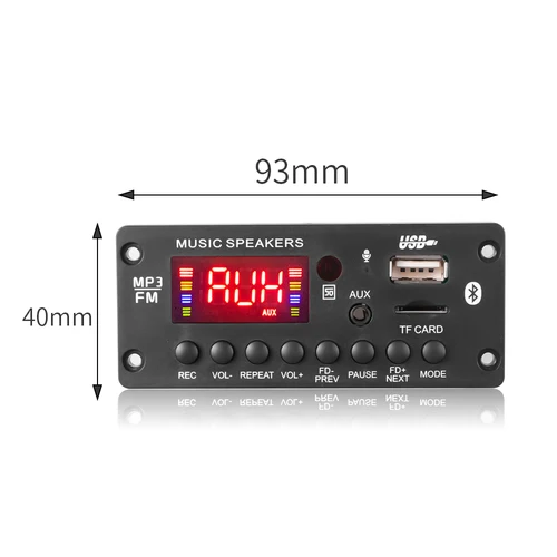 블루투스 5.0 MP3 디코더 보드, 차량용 MP3 플레이어, USB FM 통화 녹음 지원, 폴더 전환, 2*25W, 50W, DC 7-15V 5