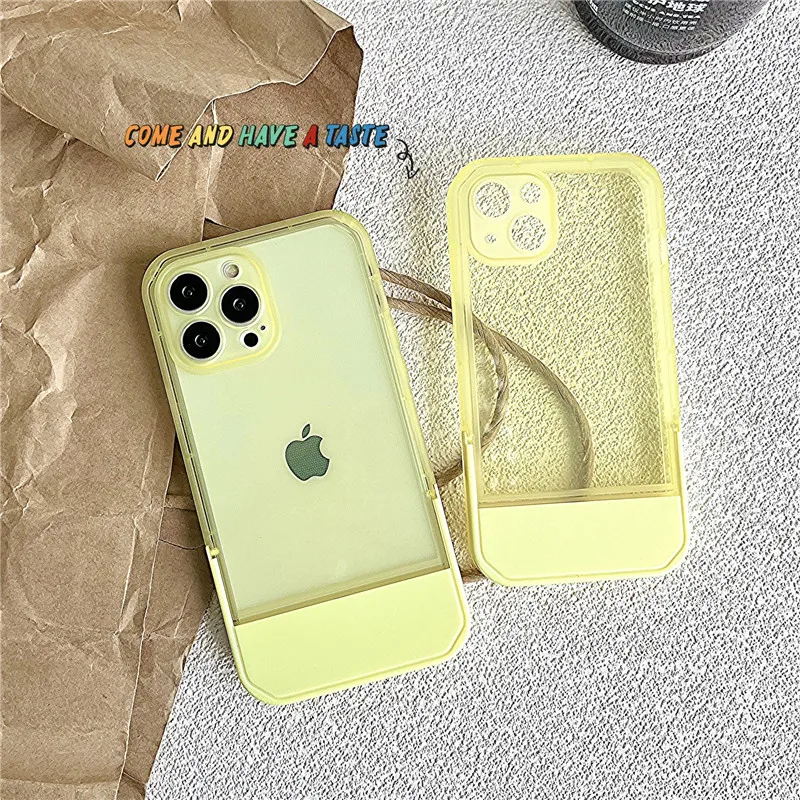3CG Clear Candy Color Soft Silicone Phone Case for iPhone 11 12 13 Pro Max X XR XS 7 8 Plus Holder Shockproof Bumper Cover funda iphone 12 lifeproof case