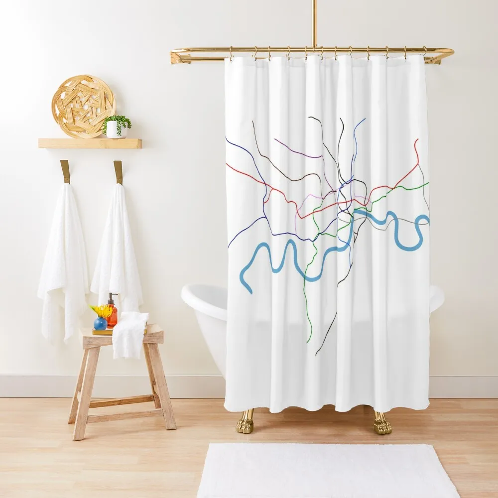 

London Geographical Tube Map without labels Shower Curtain Shower For Bathroom Set Bathroom Showers For The Bathroom Curtain