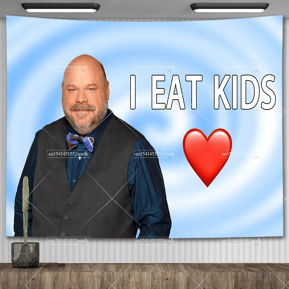 Funny Bertram Tapestry I Eat Kids Tapestries For Bedroom Meme Flags Wall Hanging Tapestry Aesthetic Room Decor Party Wallpaers