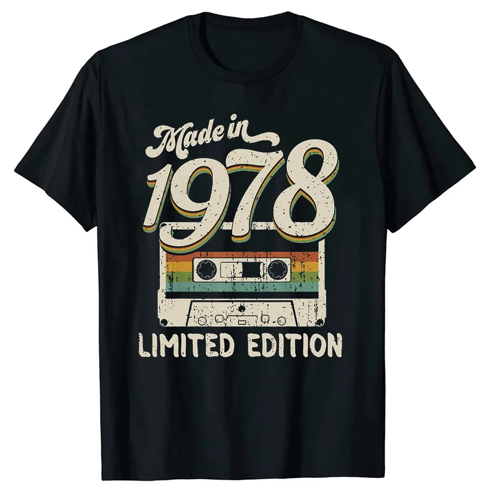 Cityone T-Shirt Donna 100% Cotone '1978 Aged To Perfection' - Maglietta Regalo 44 Anni Compleanno, Vestibilità Aderente