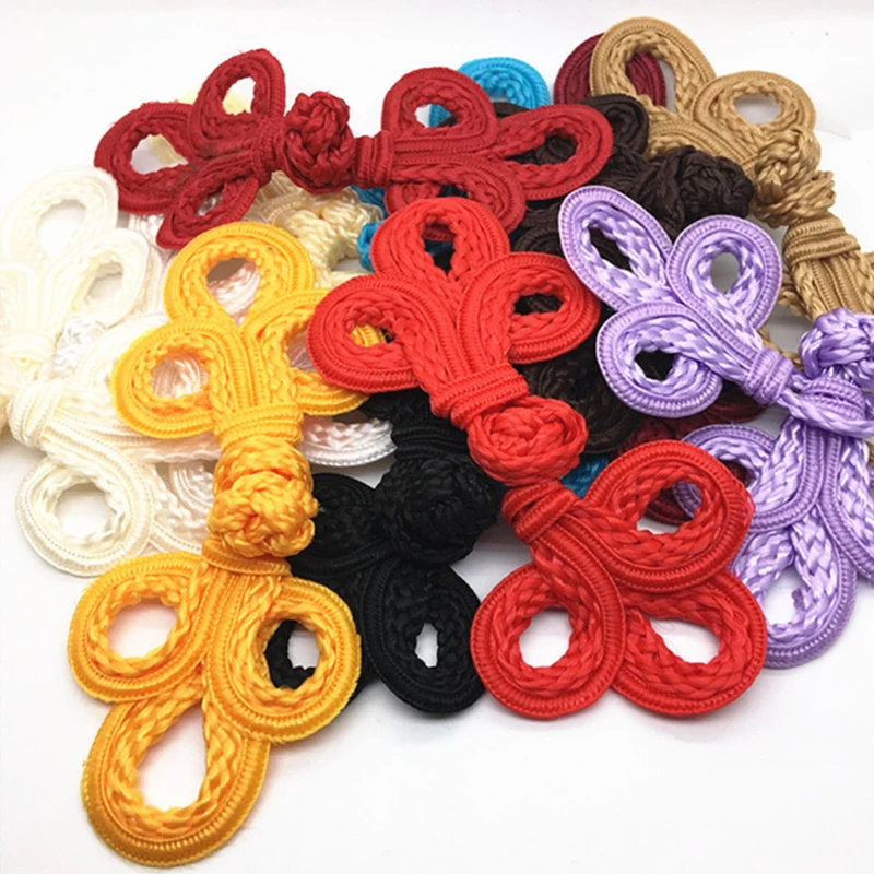 10 Piece Handmade Beaded Chinese Frog Closures Buttons Knot Fastener for Cheongsam Tang Suit Traditional Handcraft Decor Buttons 2
