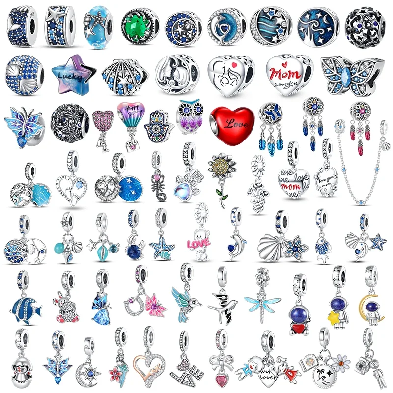 

Cartoon Space Ocean Series Charms Fit Pandora 925 Original Bracelet Bead Charm Necklace Women Sterling Silver Jewelry