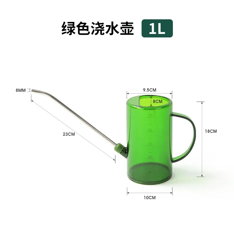 Description Picture 6 of itemGardening Watering Can Large Capacity Detachable Watering Kettle Household Stainless Steel Long Mouth Garden Lawn 1L Plastic