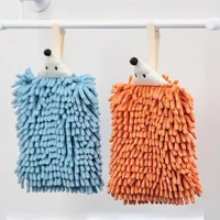 Chenille Hand Towels Kitchen Bathroom Hand Towel with Hanging Loops Quick Dry Soft Absorbent Microfiber Towels Animal Hedgehog 2