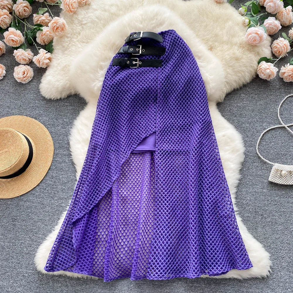

Women's High Waist A-line Skirt, Niche Design Sense Hem Slit Skirt, Slim and Elegant, European and American , Tide, Summer, New