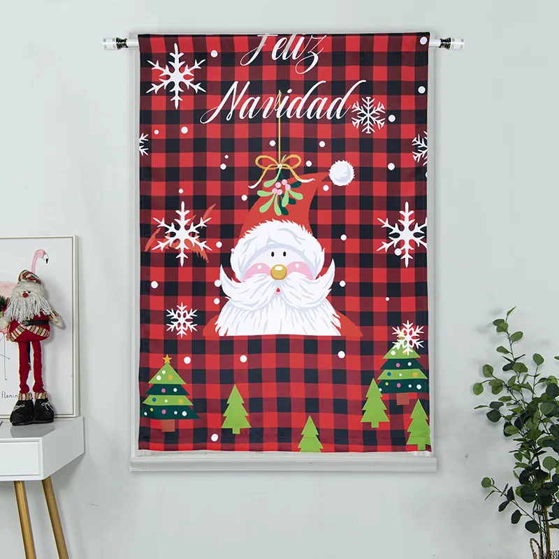 

Рождество Римская Штора для Windows Home модные красные шторы из Шотландской клетчатой материи 117x160cm