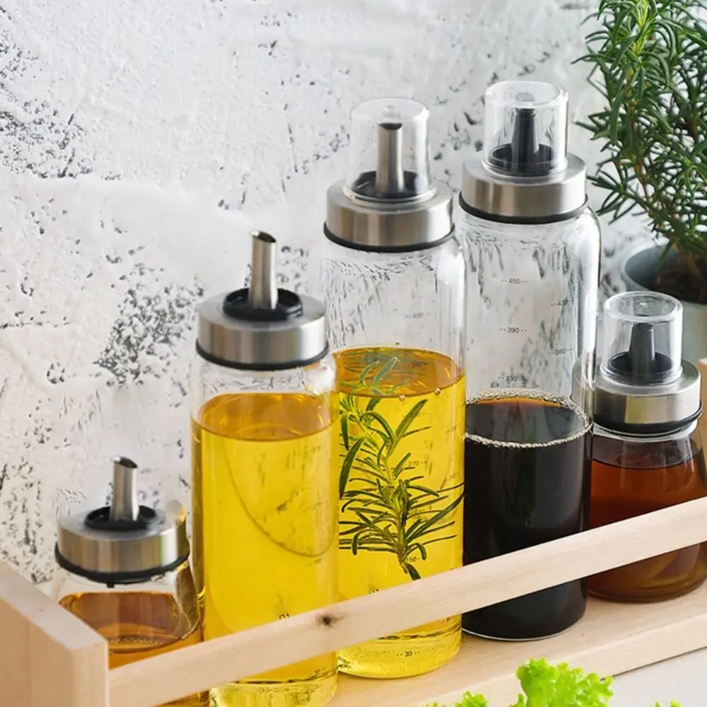 1Pcs High Borosilicate Glass Oil Bottle Practical Leak-Proof Seasoning Storage Pot Soy Sauce Jar Vinegar Bottle Kitchen Gadget 2