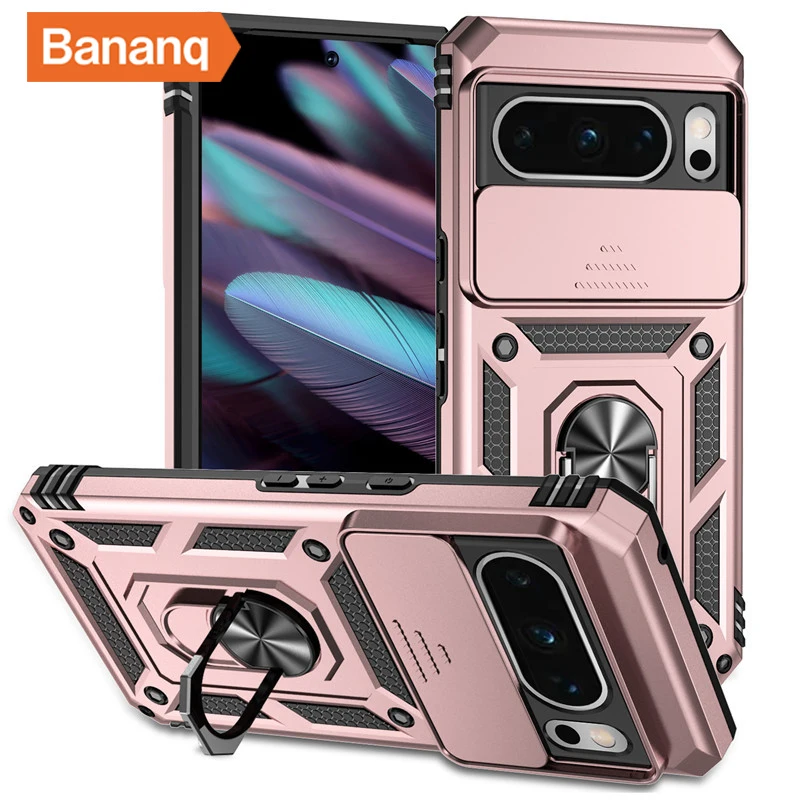 Shockproof Metal Finger Ring Bracket Armor Case with Magnetic Car Holder - Premium Phone Cover
