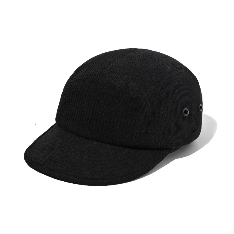 New Custom Logo Color Blocking Corduroy 5 Panel Baseball Caps Outdoor Casual Women Adjustable Trucker Cap Men Retro Peaked Hat 6